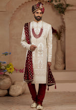 Load image into Gallery viewer, Cream Silk Sherwani
