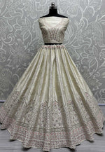 Load image into Gallery viewer, Cream Silk Wedding Lehenga Choli
