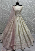 Load image into Gallery viewer, Cream Silk Wedding Lehenga Choli
