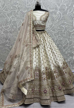 Load image into Gallery viewer, Cream Silk Wedding Lehenga Choli
