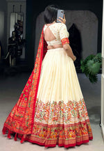 Load image into Gallery viewer, Cream Tussar Silk Circular Lehenga Choli
