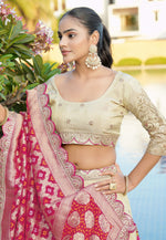 Load image into Gallery viewer, Cream Viscose Circular Lehenga Choli
