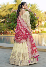 Load image into Gallery viewer, Cream Viscose Circular Lehenga Choli
