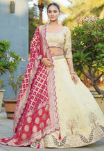 Load image into Gallery viewer, Cream Viscose Circular Lehenga Choli
