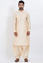 Load image into Gallery viewer, Cream Viscose Pathani Suit
