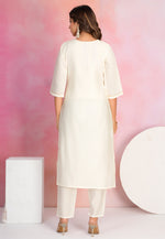 Load image into Gallery viewer, Cream Viscose Readymade Pant Style Suit
