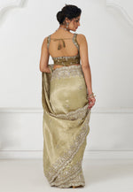 Load image into Gallery viewer, Cream Viscose Saree With Blouse
