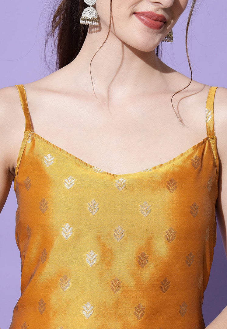 Golden Cotton Silk Readymade Pakistani Suit