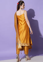 Load image into Gallery viewer, Golden Cotton Silk Readymade Pakistani Suit
