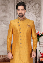 Load image into Gallery viewer, Golden Jacquard Indo Western Sherwani
