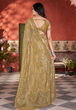 Load image into Gallery viewer, Golden Tissue Sequence Saree
