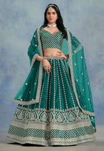 Load image into Gallery viewer, Green Art Silk Circular Lehenga Choli
