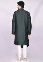 Load image into Gallery viewer, Green Art Silk Indo Western Suit
