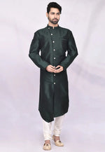 Load image into Gallery viewer, Green Art Silk Indo Western Suit
