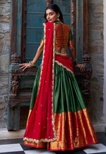 Load image into Gallery viewer, Green Art Silk Lehenga Choli
