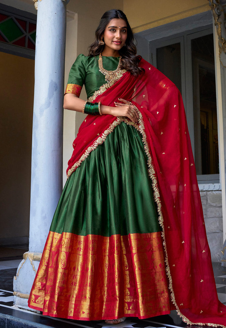 Green Art Silk Lehenga Choli
