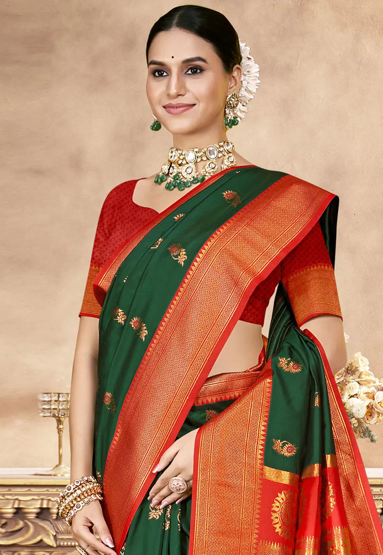 Green Art Silk Paithani Saree