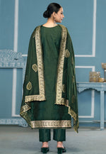 Load image into Gallery viewer, Green Banarasi Pant Style Suit
