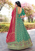 Load image into Gallery viewer, Green Banarasi Silk Circular Lehenga Choli
