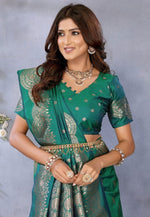 Load image into Gallery viewer, Green Banarasi Silk Saree
