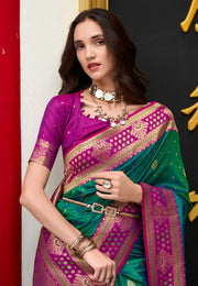 Green Banarasi Silk Saree