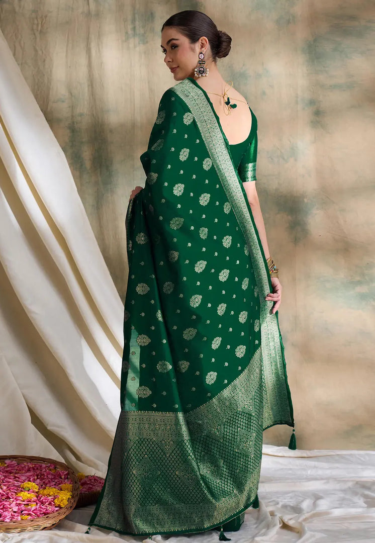 Green Banarasi Silk Saree