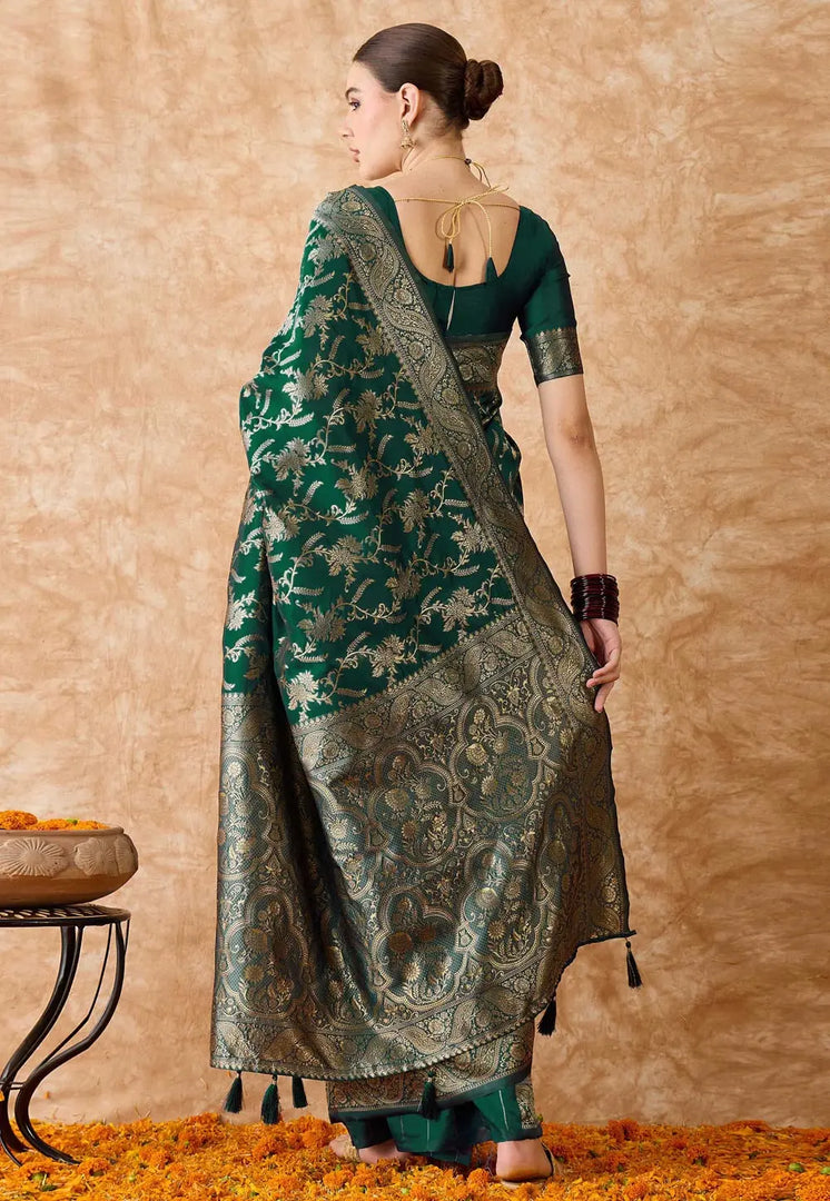 Green Banarasi Silk Saree