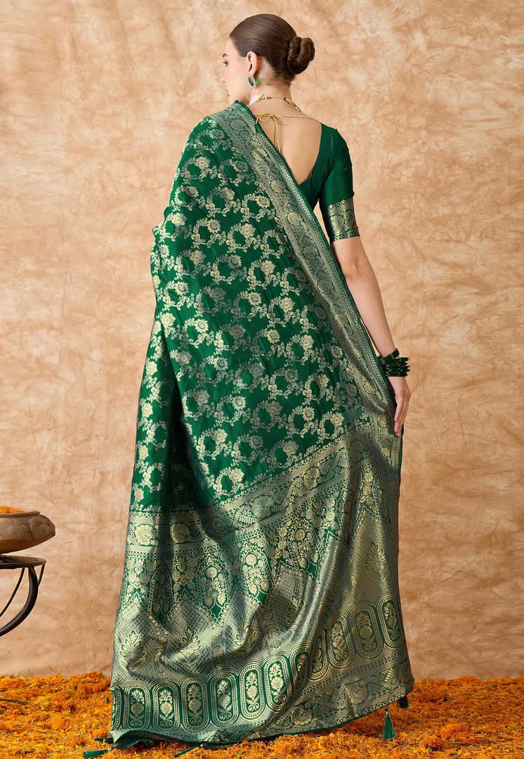 Green Banarasi Silk Saree