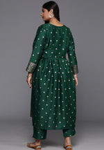 Load image into Gallery viewer, Green Chanderi Kurta Set With Pant
