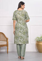 Load image into Gallery viewer, Green Chanderi Kurta Set With Pant
