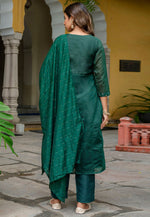 Load image into Gallery viewer, Green Chanderi Readymade Anarkali Suit

