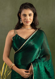 Green Chiffon Lehenga Saree