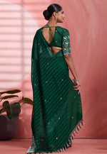 Load image into Gallery viewer, Green Chiffon Saree With Blouse