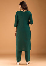 Load image into Gallery viewer, Green Cotton Kurta Set With Pant
