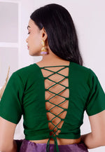 Load image into Gallery viewer, Green Cotton Readymade Blouse
