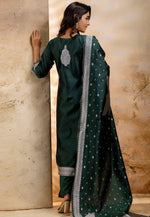 Load image into Gallery viewer, Green Cotton Readymade Pakistani Suit
