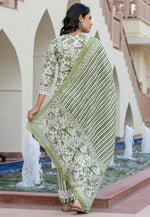 Load image into Gallery viewer, Green Cotton Readymade Pant Style Suit
