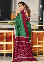 Load image into Gallery viewer, Green Cotton Saree With Blouse

