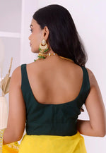 Load image into Gallery viewer, Green Cotton Satin Readymade Blouse
