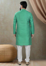 Load image into Gallery viewer, Green Cotton Silk Kurta Pajama
