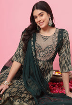 Load image into Gallery viewer, Green Cotton Silk Readymade Pakistani Suit
