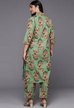 Load image into Gallery viewer, Green Crepe Kurta Set With Pant
