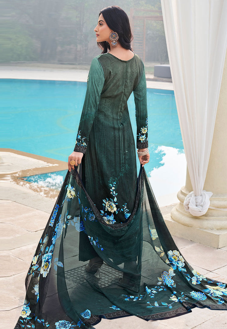 Green Crepe Palazzo Suit