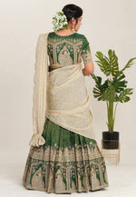 Load image into Gallery viewer, Green Crepe Readymade Circular Lehenga Choli

