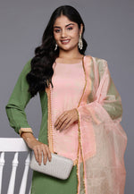 Load image into Gallery viewer, Green Crepe Readymade Palazzo Suit
