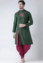 Load image into Gallery viewer, Green Dupion Silk Dhoti Kurta
