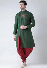 Load image into Gallery viewer, Green Dupion Silk Dhoti Kurta
