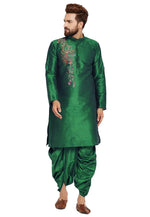 Load image into Gallery viewer, Green Dupion Silk Dhoti Kurta
