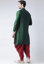 Load image into Gallery viewer, Green Dupion Silk Dhoti Kurta
