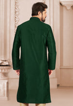 Load image into Gallery viewer, Green Dupion Silk Kurta Pajama
